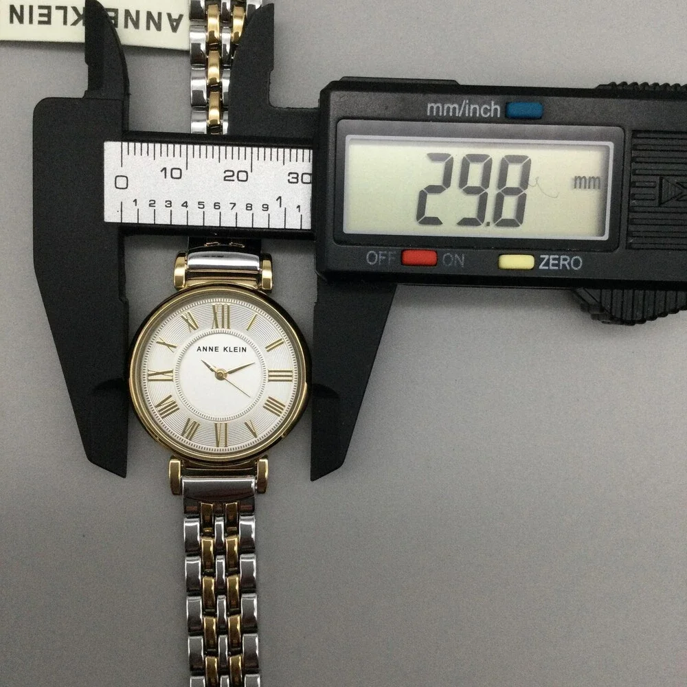 Anne Klein Womens Watch 30mm Two Tone Roman Dial Stainless Bracelet Box Papers